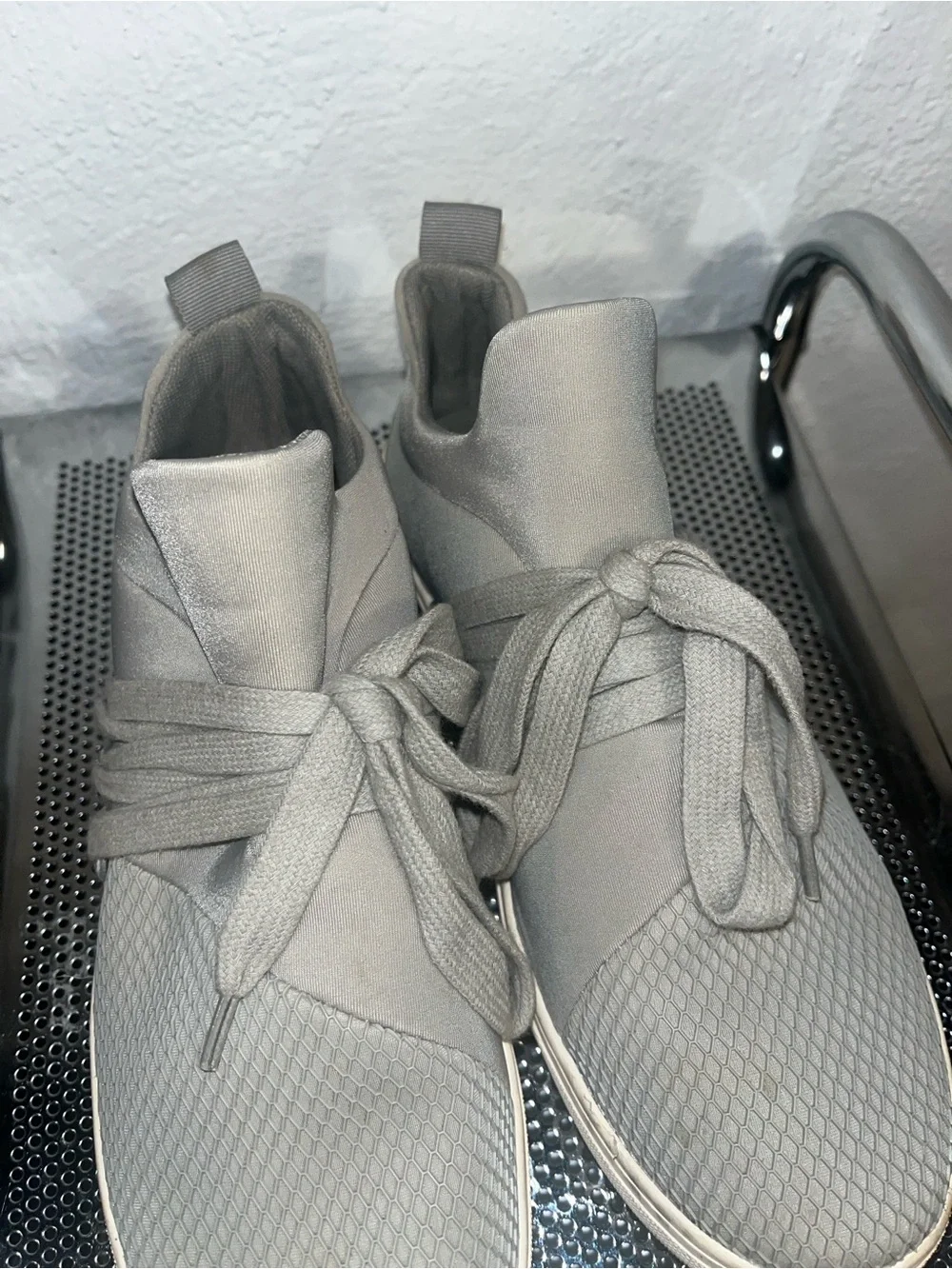 Steve Madden Silver Slip On Sneakers